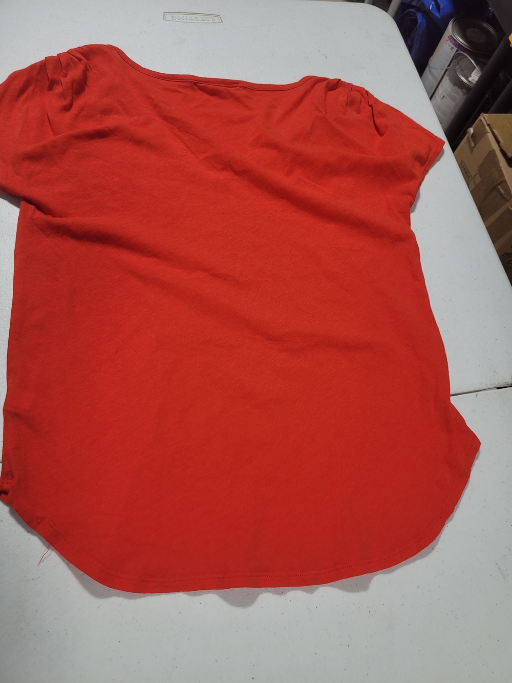 GAP Coral-Red Scoop Neck Short Sleeve Tee - Picture 3 of 3